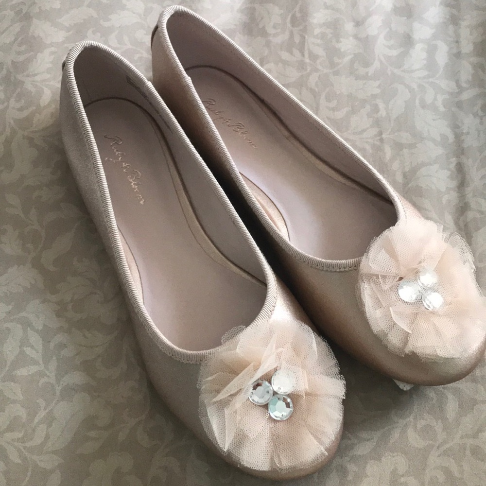 Girls size 2 Ruby&Bloom rose gold ballet flats